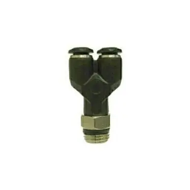 Midland Industries 20825 - Universal Swivel Wye, 10mm Push-In x 1/2" MPT x 10mm Push-In, Composite,