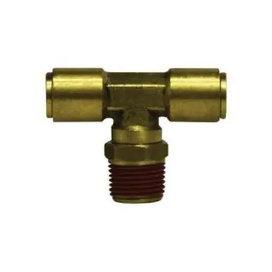 Midland Industries 720806S - Swivel Branch Tee, 1/2" Push" Tube x 3/8" MIP x 1/2" Push" Tube, Brass