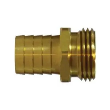 Midland Industries 30472 - Short Shank Male End Hex Adapter, 5/8" Garden Hose Barbed x 3/4" MGH,