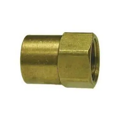 Midland Industries 12031 - Straight Adapter, 7/16" Inverted Flared x 1/4" NPT(F)F, Brass
