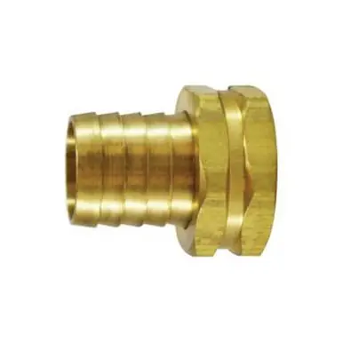 Midland Industries 30545 - Short Shank Hex Adapter, 1/2" Garden Hose Barbed x 3/4" FNPSM, Brass