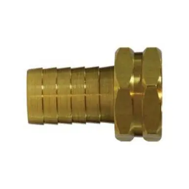 Midland Industries 30031 - Straight Hex Swivel Adapter, 3/8" Garden Hose Barbed x 3/4" FGH, Brass