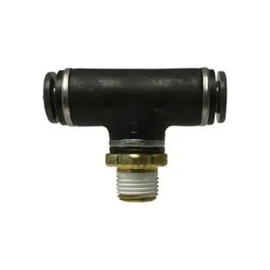 Midland Industries 720604SC - Fixed Branch Tee, 3/8" Push-In x 1/4" Push-In x 3/8" MIP, Composite