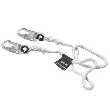 Honeywell 201RS-8-Z/6FT Rope Lanyard, 6 ft, Harness; Anchorage Connection, 310lb Cap, Yellow