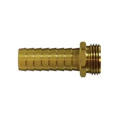 Midland Industries 30510 - Straight Male End Hex Adapter, 1/2" Garden Hose Barbed x 3/4" MGH, Brass