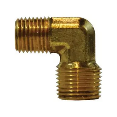 Midland Industries 28276B - 90° Barstock Reducing Elbow, 1/2" NPT(M)F x 3/8" NPT(M)F, Brass