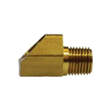 Midland Industries 12076 - 45° Elbow, 3/8" Female Inverted Flared x 1/4" NPT(M)F, Brass
