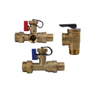 Midland Industries 945712 - Tankless Water Heater Valve Kit, 3/4" NPT(F) x Solder, Lead-Free Brass,
