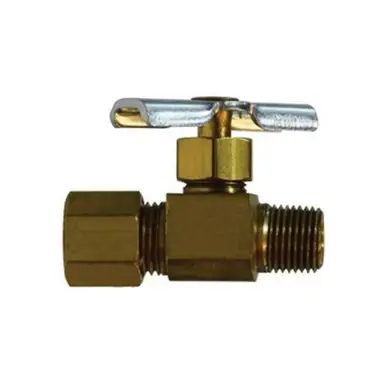 Midland Industries 46002X - Heavy Pattern Needle Valve, 1/4 x 1/8" Nominal, Compression x MPT, Brass