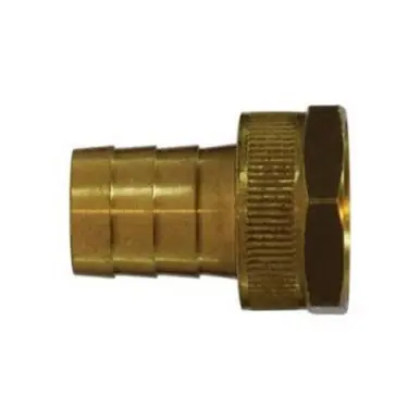 Midland Industries 30454 - Short Shank Female End Hex Adapter w/ Hex Nut, 5/8" Garden Hose Barbed x