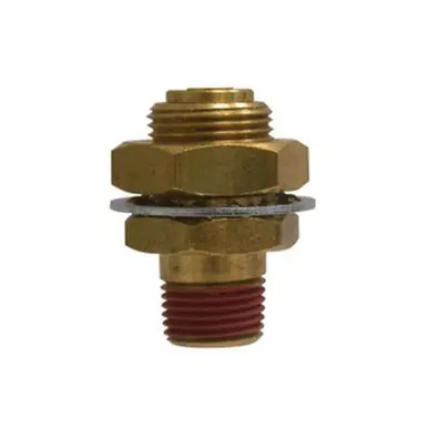 Midland Industries 830808 - Gladhand Bulkhead Connector, 1/2" Push-In x 1/2" MIP, Brass