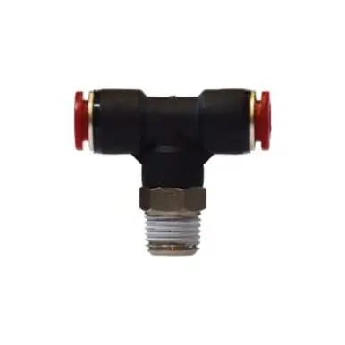 Midland Industries 20682 - Swivel Branch Tee, 6mm Push-In x 1/8" Push-In x 6mm Male BSPT, Composite,
