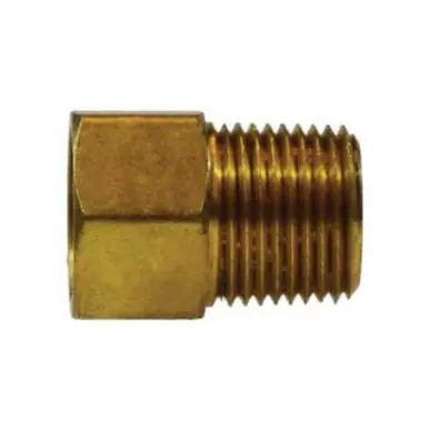 Midland Industries 12041 - Adapter, 1/8" Female Inverted Flared x 1/8" Male NPTF, Brass