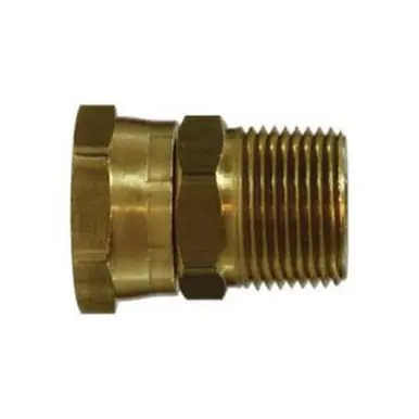Midland Industries 30184 - Straight Swivel Adapter, 3/4" FGH x 3/4" NPT(M)F, Brass