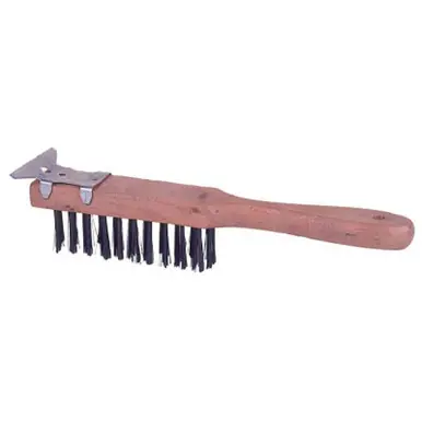 WEILER 44069 Heavy-Duty Scratch Brush w/ Scraper 11.5" 4x11 Rows Steel Wire (12pk)