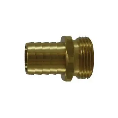Midland Industries 30550 - Short Shank Hex Adapter, 1/2" Garden Hose Barbed x 3/4" MNPSM, Brass