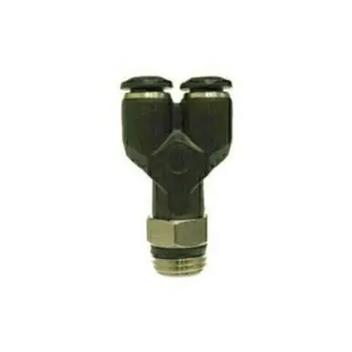 Midland Industries 20826 - Universal Swivel Wye, 12mm Push-In x 3/8" MPT x 12mm Push-In, Composite,