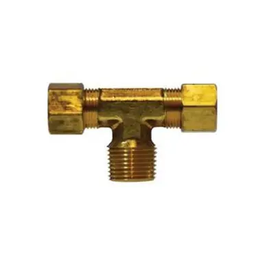 Midland Industries 18301 - Branch Tee, 5/8" Tube OD x 5/8" Tube OD x 1/2" Male NPTF, Brass
