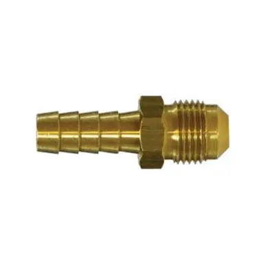 Midland Industries 32081 - Adapter, 1/4" Hose Barbed x 1/4" Male BSPT 45° Flared, Brass