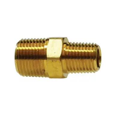 Midland Industries 28223 - Reducing Hex Nipple, 1/2" MIP x 1/4" MIP, 1.62" Brass