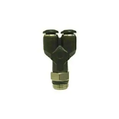 Midland Industries 20817 - Swivel Wye Connector, 6mm Push" Tube x 1/8" MPT x 6mm Push" Tube,