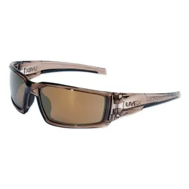 Honeywell S2964 Hypershock Safety Eyewear, Gold Mirror Lens, Hard Coat, Smoke Brown Frame