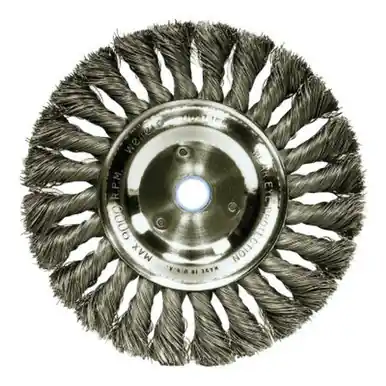 WEILER 08325 Standard Twist Knot Wire Wheel 6" D x 1/2" W .0118 Stainless Wire