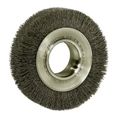 WEILER 06060 Medium-Face Crimped Wire Wheel 6" x 1" W .0104" Steel Wire 6000RPM