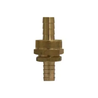 Midland Industries 30458 - Coupling Set w/ Hex Nut, 5/8" Hose Barbed x 5/8" Hose Barbed, Brass