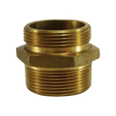 Midland Industries 444045 - Fire Hose Hex Nipple, 2-1/2" NPT x 2-1/2" NST, Brass