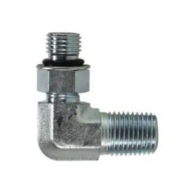 Midland Industries 6806NWO86 - 90° Elbow, 3/4" Male ORB x 3/8" NPT(M), Steel