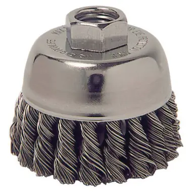 WEILER 13020 Single Row Heavy-Duty Knot Wire Cup Brush 2 3/4" M14 x 2 .014 Steel