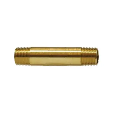 Midland Industries 28495 - Long Pipe Nipple, 3/8" NPT(M) x 3/8", 6" Brass