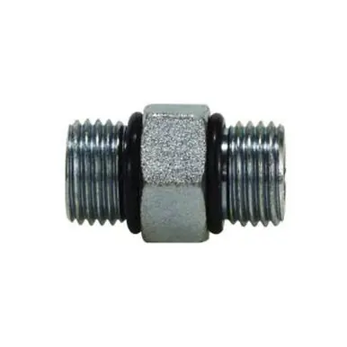Midland Industries 6403O54 - Union Hex Nipple, 1/2" Male ORB x 7/16" Male ORB, Steel