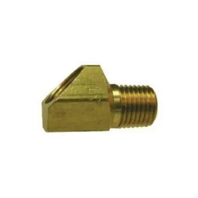 Midland Industries 12115 - 45° Elbow, 3/8" Inverted Flared x 1/8" Male NPTF, Brass