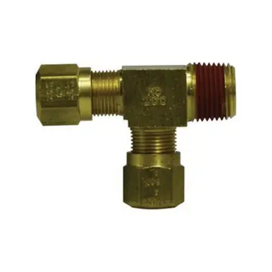 Midland Industries 38160 - Run Tee, 5/8" Tube OD x 5/8" MPT x 1/2" Tube OD, Brass