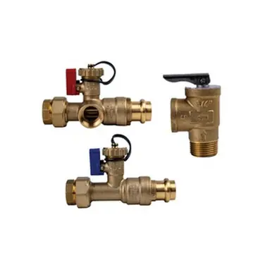 Midland Industries 945742 - Tankless Water Heater Valve Kit, 3/4" NPT(F) x Press, Lead-Free Brass,