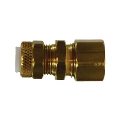 Midland Industries 20235 -Poly-Flo Union, 1/4" Tube OD x 1/4" Compression, Brass