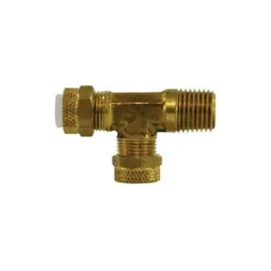 Midland Industries 20312 -Poly-Flo Run Tee, 5/16" Tube OD x 1/8" NPT(M)F x 5/16" Tube OD, Brass