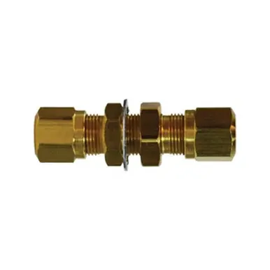 Midland Industries 38027 - Bulkhead Union, 3/16" Tube OD x 3/16" Tube OD, Brass