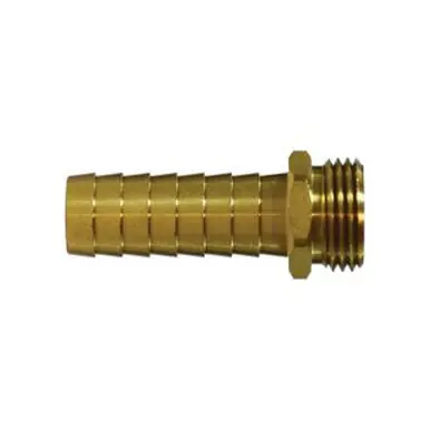 Midland Industries 30513 - Straight Male End Hex Adapter, 1" Garden Hose Barbed x 1" MGH, Brass