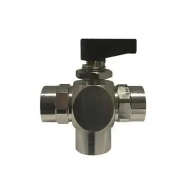 Midland Industries 466902 - Mini Ball Valve, 3/8" Nominal, FIP, 3-Way -Port/Way, 250 psi Pressure,