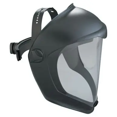 Honeywell S8510 Bionic Face Shield, Ratchet Headband, Antifog Clear/Black Matte
