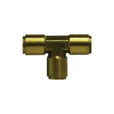 Midland Industries 640509 - Union Tee, 3/8" Push" Tube x 3/8" Push" Tube x 1/4" Push" Tube, Brass