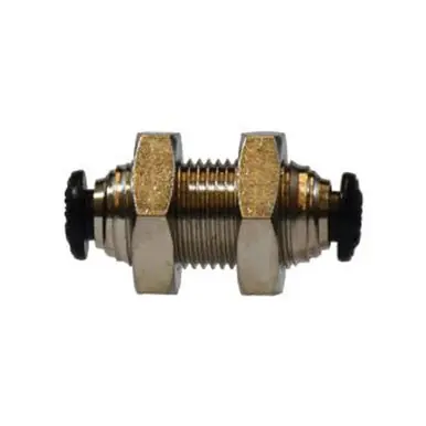 Midland Industries 20734N - Bulkhead Straight Union, 6mm Push-In x 6mm Push-In, Brass,