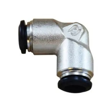 Midland Industries 20206N - 90° Union Elbow, 4mm Push-In x 4mm Push-In, Brass, Nickel-Plated