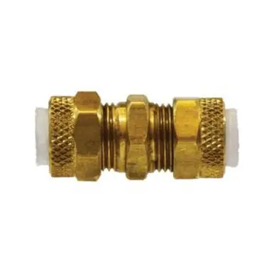Midland Industries 20240 -Poly-Flo Union, 1/8" Tube OD x 1/8" Tube OD, Brass