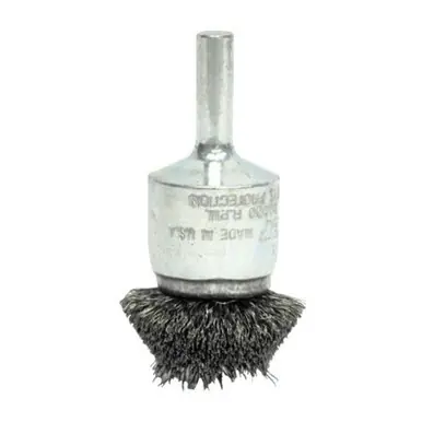 WEILER 10046 Stem-Mounted Circular Flared End Brush SS 20000RPM 1 1/2" x 0.008"