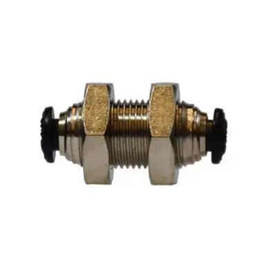 Midland Industries 20735N - Bulkhead Straight Union, 8mm Push-In x 8mm Push-In, Brass,