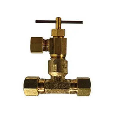 Midland Industries 709178-0406 - Needle Valve w/ Tee, 1/4 x 3/8" Nominal, Compression x Compression,